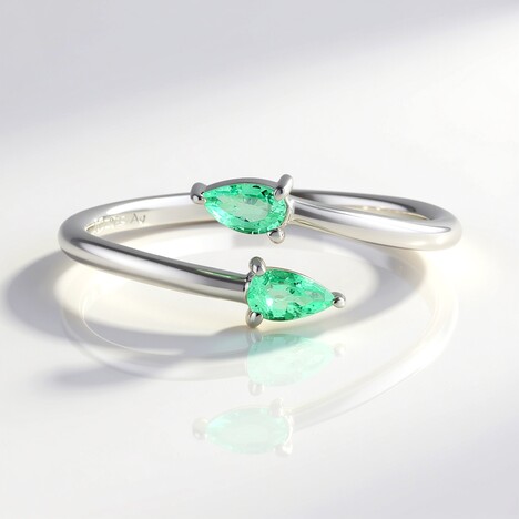 Anello in argento con Smeraldo Colombiano