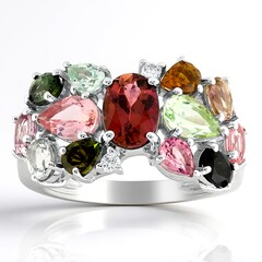 Anillo en plata con Turmalina rosa de Brasil (de Melo Essence)