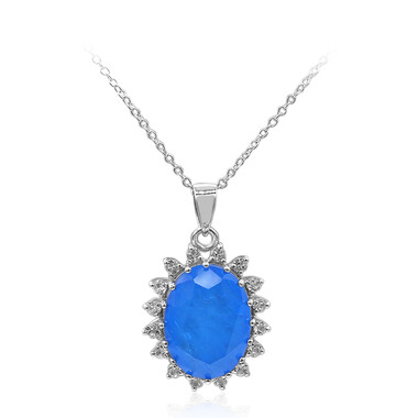 Azur Blue Quartz Silver Necklace