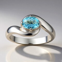 Anello in argento con Acquamarina del Mozambico (Pallanova)