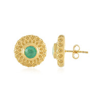 Boucles d'oreilles en argent et Emeraude de Russie (Adela Silber)