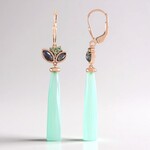 Orecchini in argento con Calcedonio Verde (KM by Juwelo)