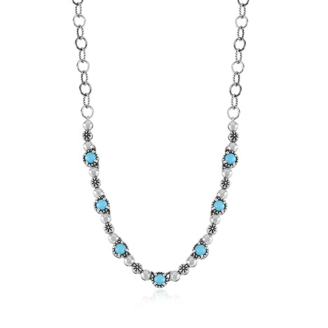 Collar en plata con Turquesa bella durmiente (Desert Chic)