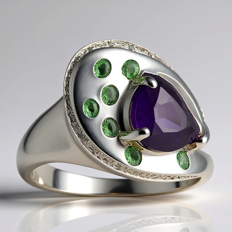 Anello in argento con Ametista Siberiana