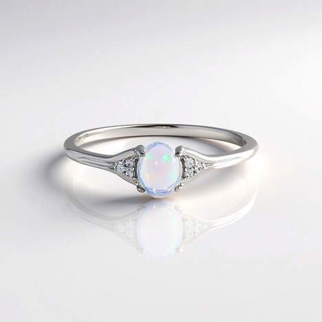 Bague en argent et Opale Welo