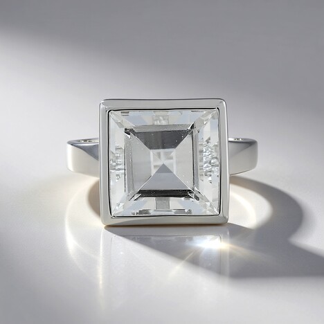 Anello in argento con Quarzo Bianco (MONOSONO COLLECTION)