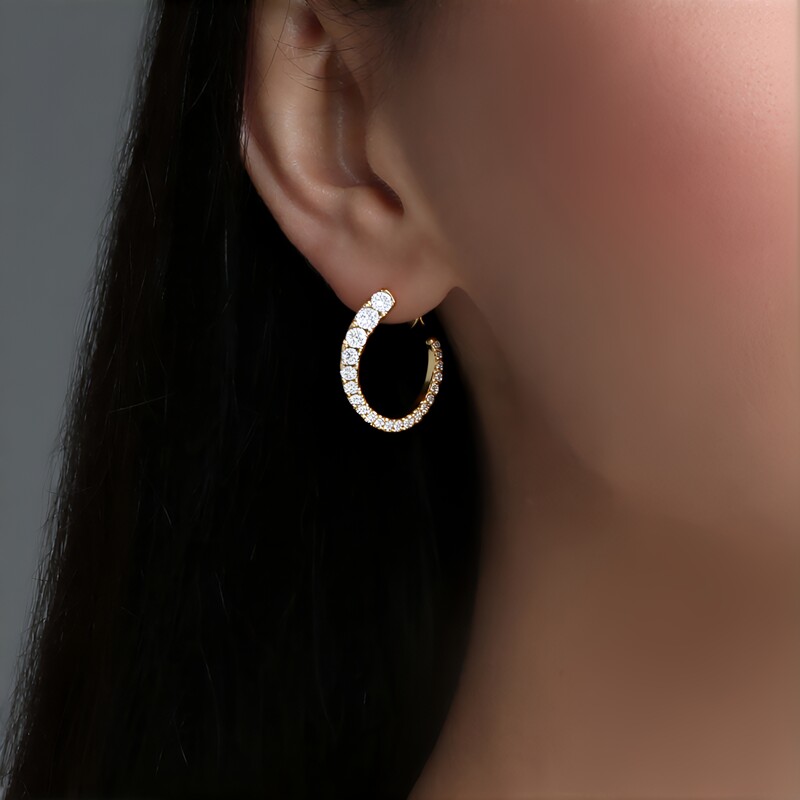 14K SI2 (H) Diamond Gold Earrings (CIRARI)