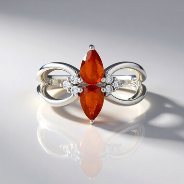 Anello in argento con Cianite Arancione della Tanzania