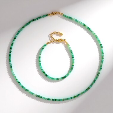 Set en plata con Esmeralda de Brasil
