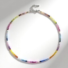 Collana in argento con Zaffiro Fancy