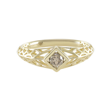 I2 Champagner-Diamant-Goldring (Ornaments by de Melo)