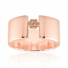 Zilveren ring met een SI1 Argyle Rose De France Diamant (Annette)