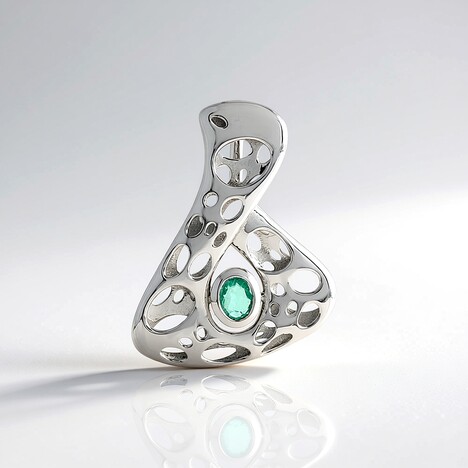 Ciondolo in argento con Smeraldo Russo (MONOSONO COLLECTION)