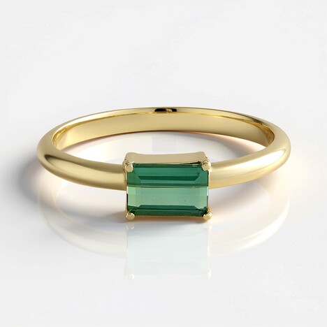 Anello in oro con Tormalina Verde di Benedito (Adela Gold)