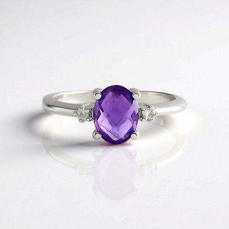 Anello in argento con Ametista Zambiana
