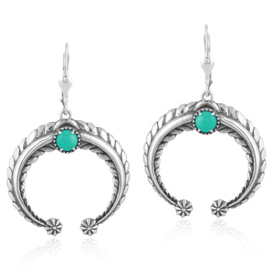 Zilveren oorbellen met Groene Turqooisen (Desert Chic)