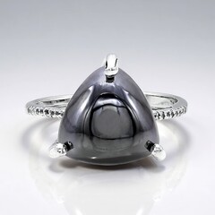 Anello in argento con Ematite Nera