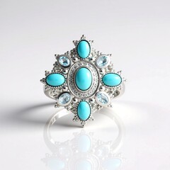 Anello in argento con Turchese Sleeping Beauty (Dallas Prince Designs)