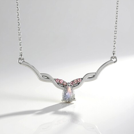 Collana in argento con Labradorite rosa Maniry