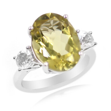 Anello in argento con Quarzo Ouro Verde