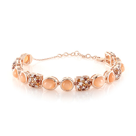 Pfirsich-Mondstein-Silberarmband (KM by Juwelo)