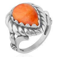 Orange Stachelauster-Silberring (Desert Chic)