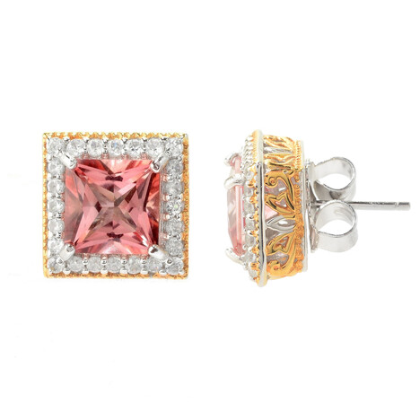 Morganite-coloured topaz Silver Earrings (Gems en Vogue)