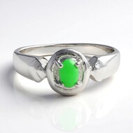 Anillo de hombre en plata con Crisoprasa imperial
