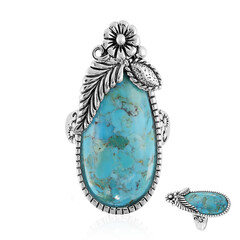 Bague en argent et Turquoise bleue de Mohavie (Art of Nature)