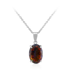 Collana in argento con Quarzo Mistico Cognac