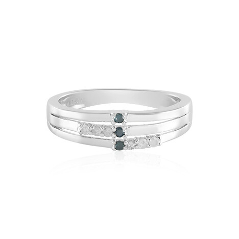 Anillo en plata con Diamante azul I3