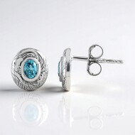 Pendientes en plata con Zircón de Ratanak Kirí (SAELOCANA)