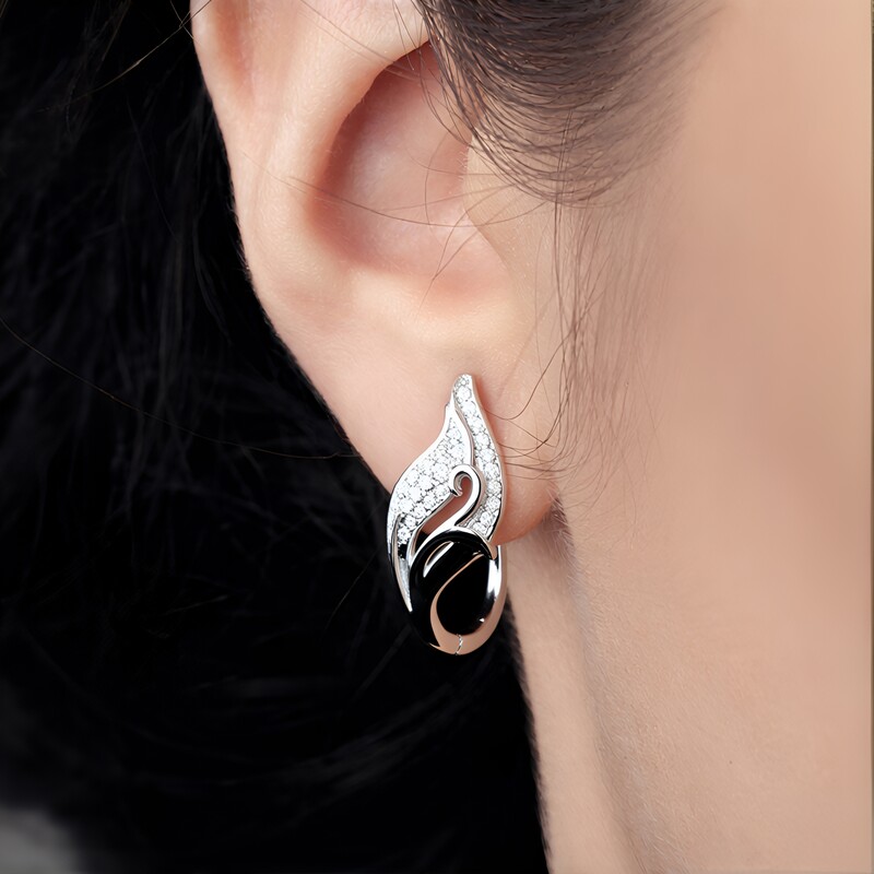 Boucles d'oreilles en argent et Zircon