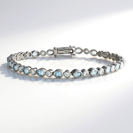 Bracciale in argento con Acquamarina Brasiliana