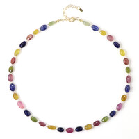 Fancy Sapphire Silver Necklace (Riya)