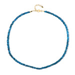 Zilveren halsketting met neon blauwe apatieten