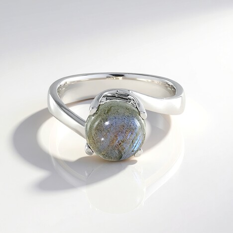Anello in argento con Labradorite Blu Maniry (KM by Juwelo)