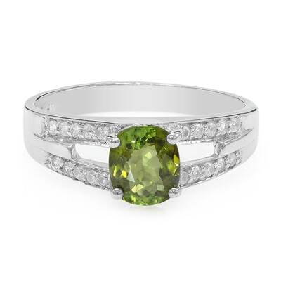 Anello placcato in platino con Tormalina Cuprian