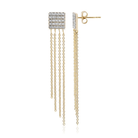 Zilveren oorbellen met witte topaasstenen
