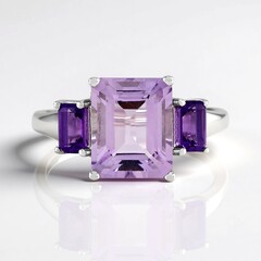 Anello in argento con Ametista Rose de France