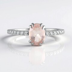 Anello in argento con Quarzo Rosa