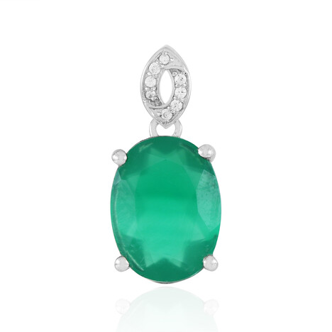 Green Agate Silver Pendant