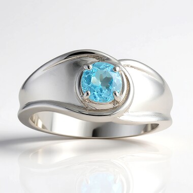Anello in argento con Apatite Blu (Pallanova)