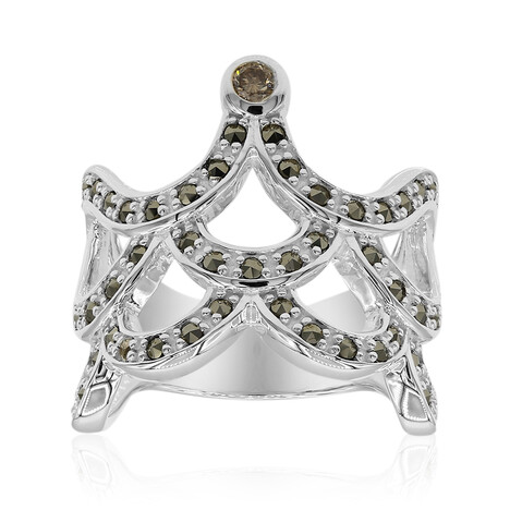 Anello in argento con Diamante Rose de France SI1 di Argyle (Annette classic)