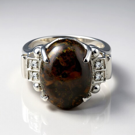 Anello in argento con Quarzo Dinosauro