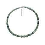 Collier en argent et Quartz fraise vert