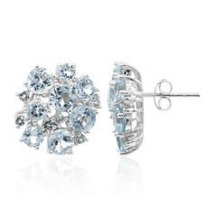 Boucles d'oreilles en argent et Topaze bleu ciel