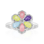 Anillo en plata con Cuarzo rosa pastel