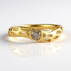 Anello in argento con Diamante Champagne I2 (Ornaments by de Melo)