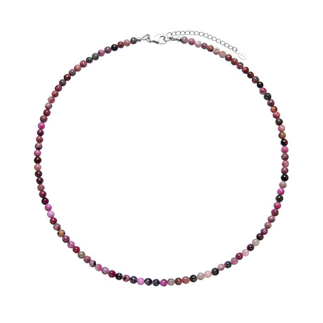 Zilveren halsketting met cobalt calcieten